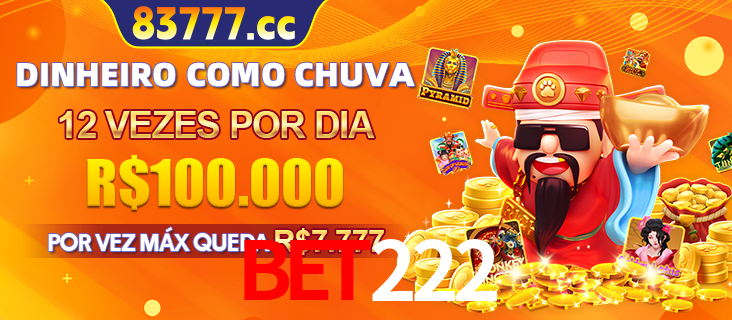 Banner do programa de recompensas Recomende para amigos do bet222, detalhando os bônus por convidar amigos, com prêmios que chegam a R$288.888.
